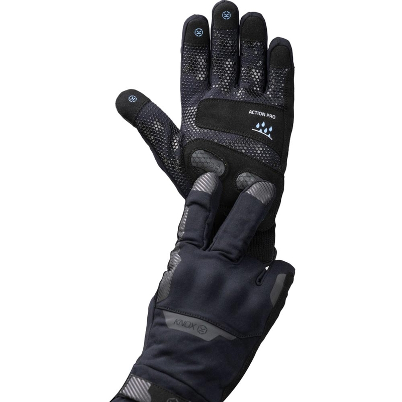 Knox Action PRO vodootporne motociklističke rukavice crne boje