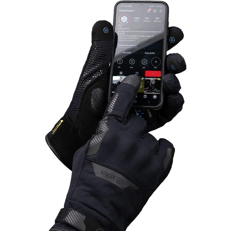 Knox Action PRO vodootporne motociklističke rukavice crne boje
