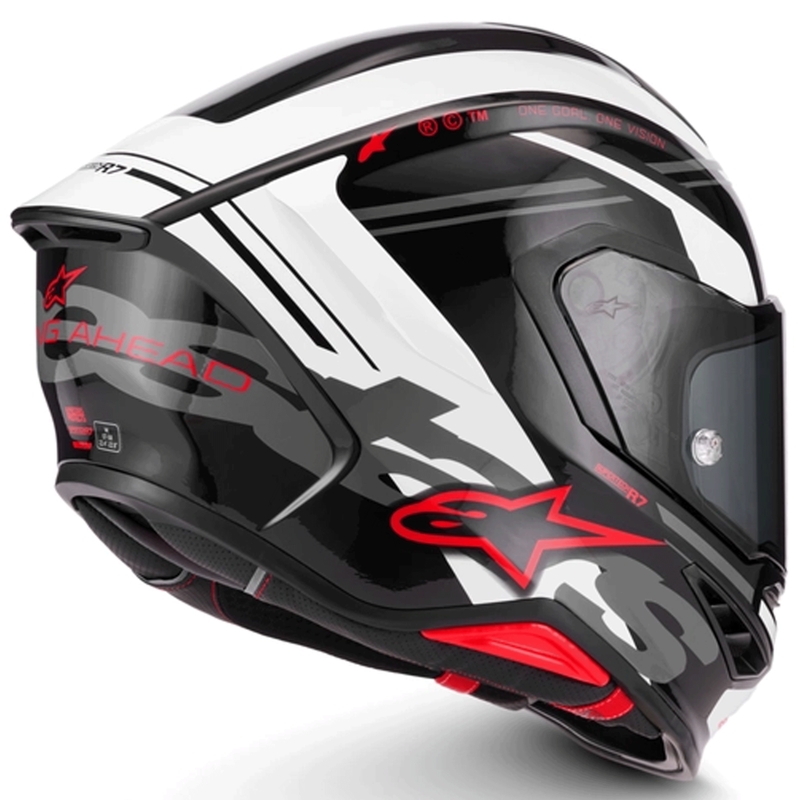 Alpinestars S-R7 A-Core full face motociklistička kaciga crno-bijelo-crvena