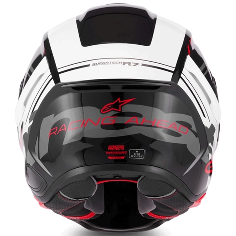 Alpinestars S-R7 A-Core full face motociklistička kaciga crno-bijelo-crvena