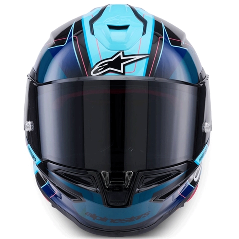 Alpinestars S-R7 Kinetis kaciga za motocikle s punim licem crno-plavo-fluo ružičasto-bijela
