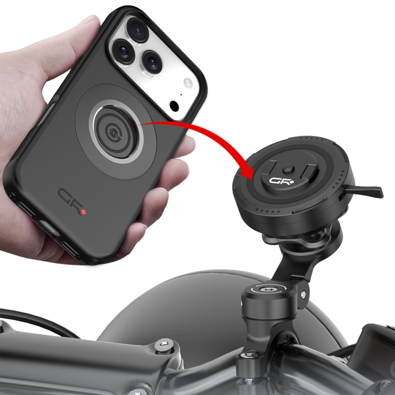 Držač za telefon za volan motocikla s podesivim krakom GRxplore MT11 crni