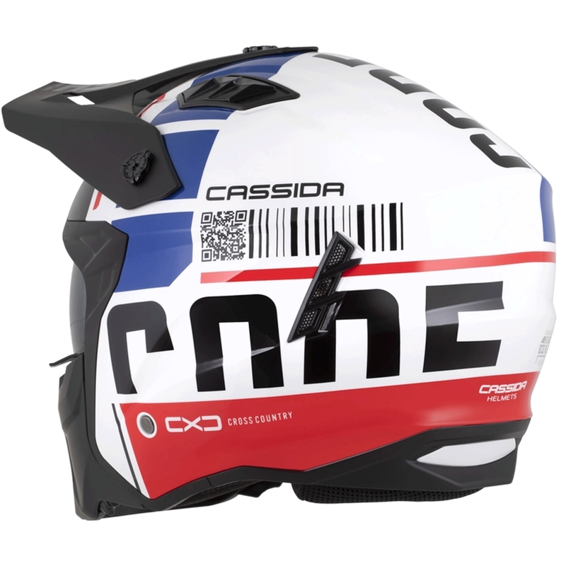 Modularna motociklistička kaciga Cassida Cross Country Code bijelo-crveno-plavo-crna
