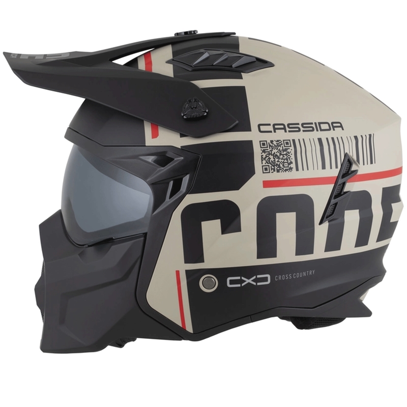 Modularna motociklistička kaciga Cassida Cross Country Code mat pijesak-crno-crvena