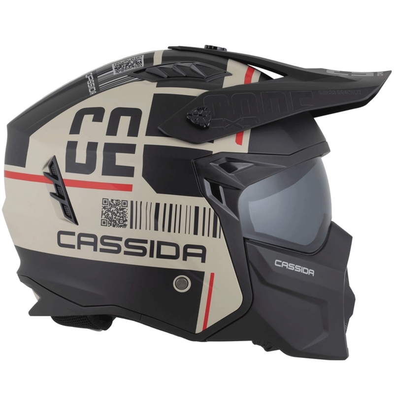 Modularna motociklistička kaciga Cassida Cross Country Code mat pijesak-crno-crvena