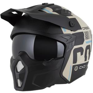 Modularna motociklistička kaciga Cross Country Code mat pijesak-crna-svijetloplava