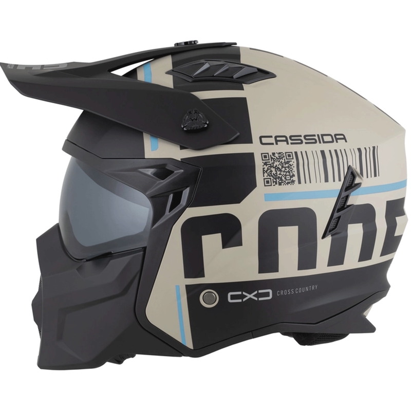 Modularna motociklistička kaciga Cross Country Code mat pijesak-crna-svijetloplava