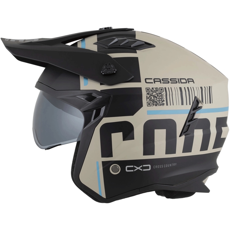 Modularna motociklistička kaciga Cross Country Code mat pijesak-crna-svijetloplava