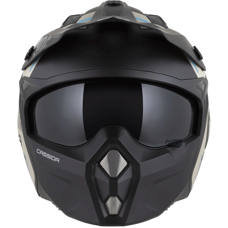 Modularna motociklistička kaciga Cross Country Code mat pijesak-crna-svijetloplava