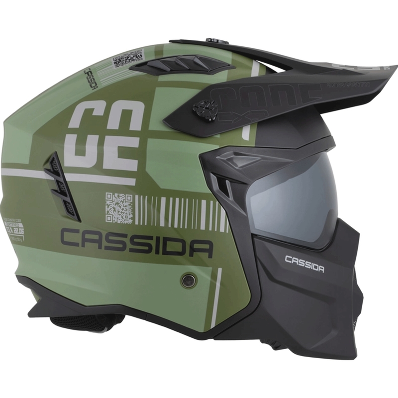 Modularna motociklistička kaciga Cassida Cross Country Code mat zeleno-sivo-crna
