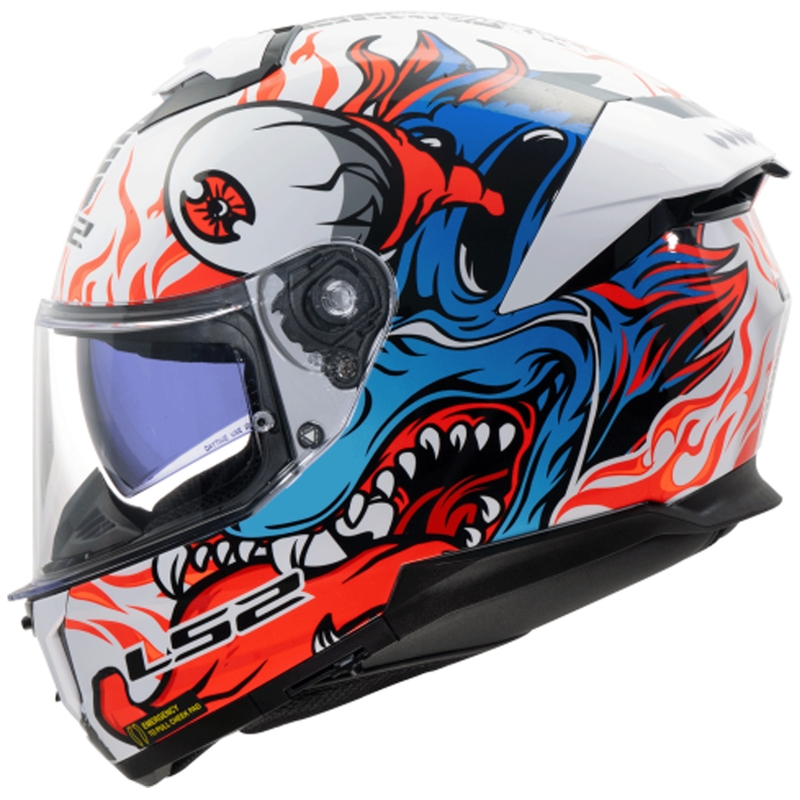 Integralna motociklistička kaciga LS2 FF808 Stream II Inferno bijelo-plava