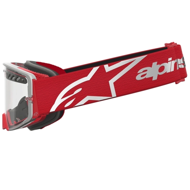 Alpinestars Supertech Dura Air Fluid motokros naočale crveno-srebrne s prozirnim pleksiglasom