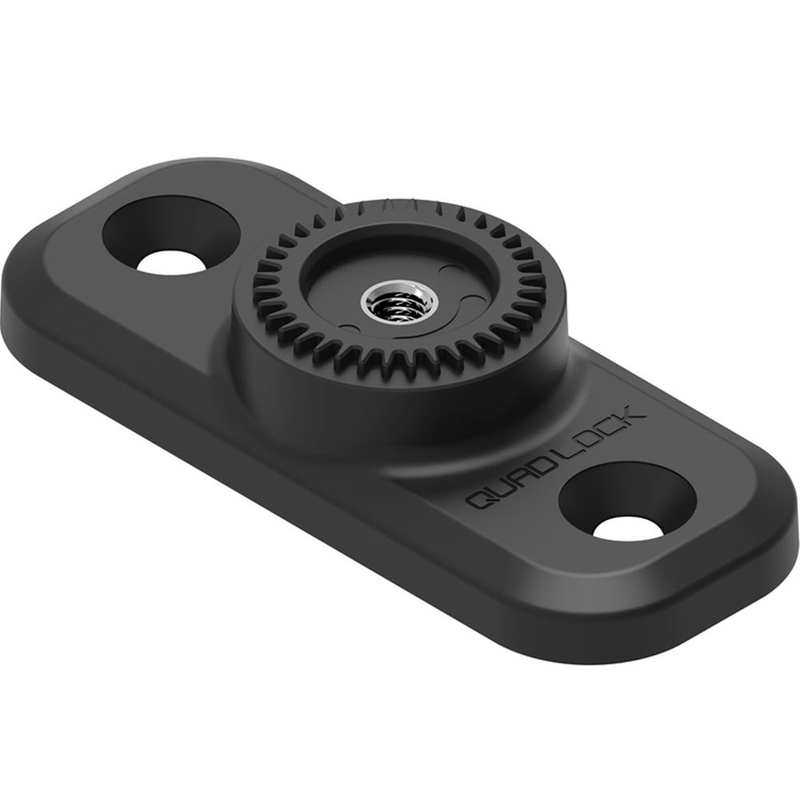 Quad Lock® 360 ravna pravokutna baza s 2 rupe, crna