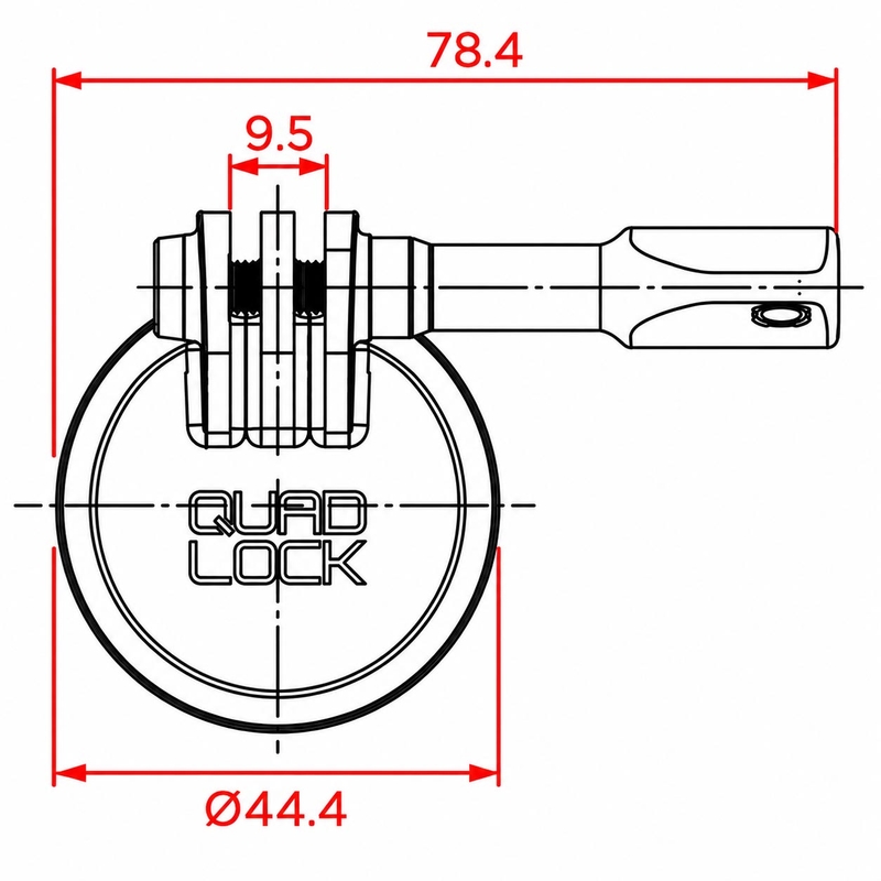 Quad Lock® adapter za sportsku kameru - standardni GoPro crni