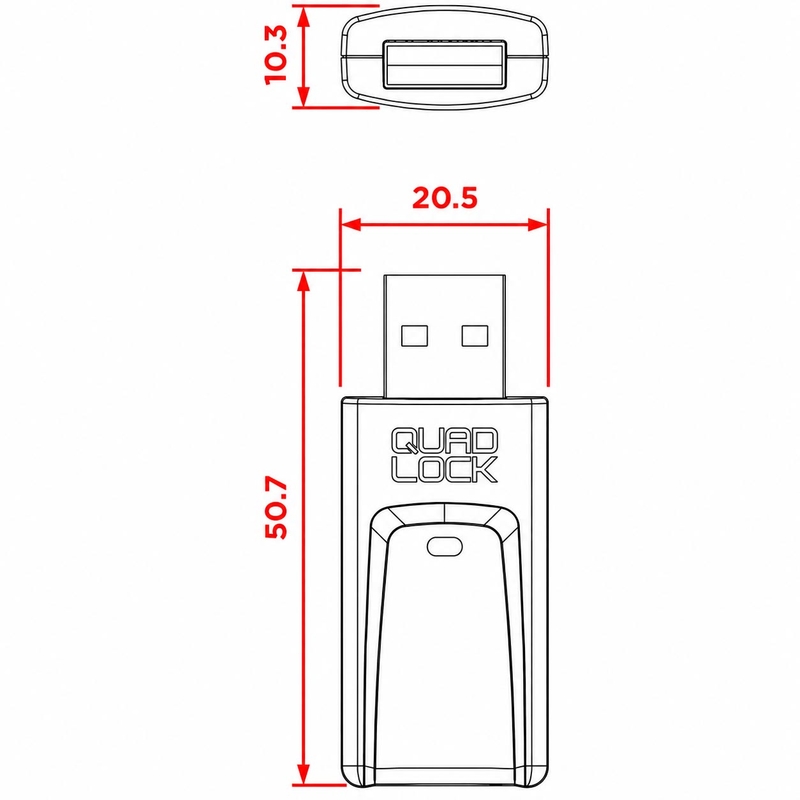 Quad Lock® CarPlay/Android Auto bežični adapter crne boje