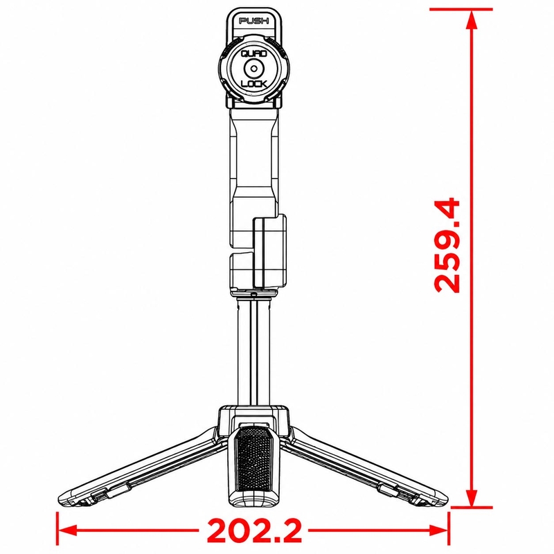 Quad Lock® tronožac crne boje