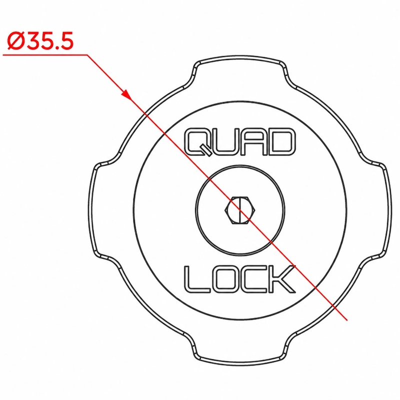 Quad Lock® adapteri za automobilske kuglaste poklopce, crni