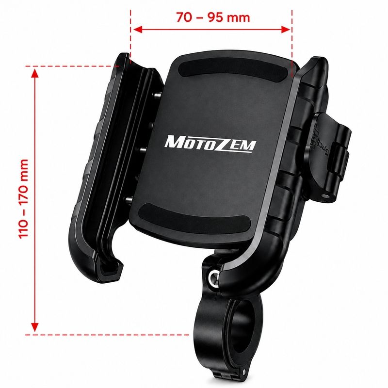 Držač za telefon protiv vibracija MotoZem ISO PRO crni