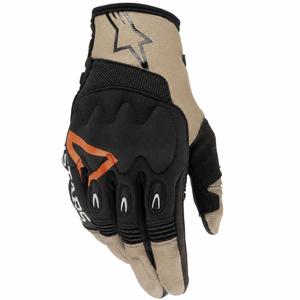 Alpinestars Techdura motokros rukavice crno-smeđe-fluo crvene boje