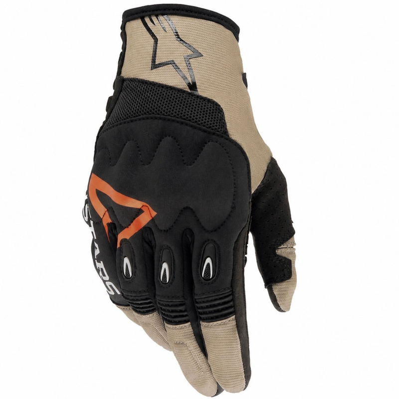 Alpinestars Techdura motokros rukavice crno-smeđe-fluo crvene boje