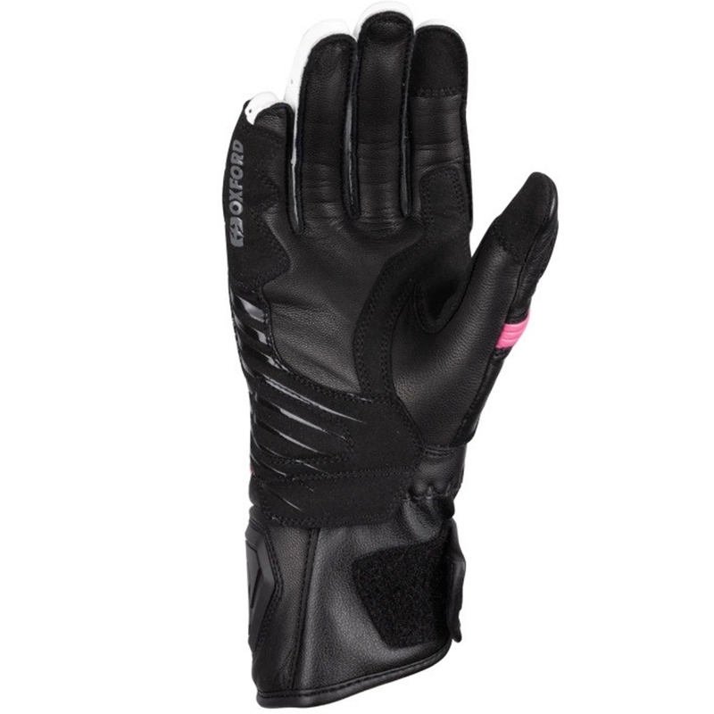 Ženske motociklističke rukavice Oxford RP-5 3.0 crno-bijelo-roza
