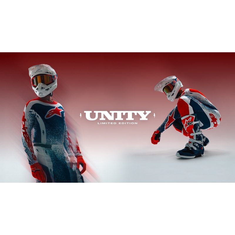 Alpinestars Techstar Limited Edition Unity Crveno-bijelo-plave motokros hlače