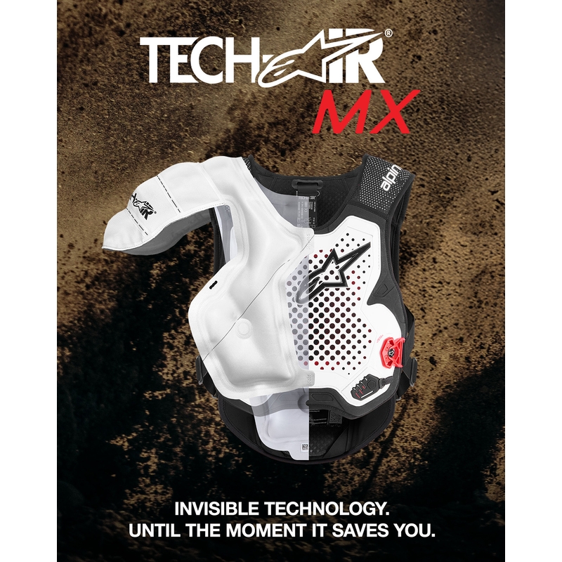 Alpinestars TECH-AIR®MX Plazma sustav prsluka sa zračnim jastukom bijelo-crno-crveni