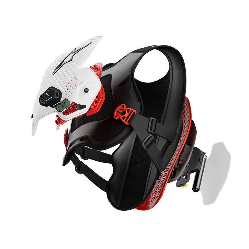 Alpinestars TECH-AIR®MX Plazma sustav prsluka sa zračnim jastukom bijelo-crno-crveni