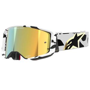Alpinestars Supertech Corp motokros naočale bijelo-zlatne boje sa zrcalno zlatnom lećom