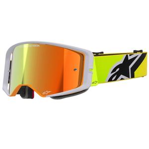 Motocross naočale Alpinestars Supertech Corp fluo žuto-sive sa zrcalno crvenim staklima