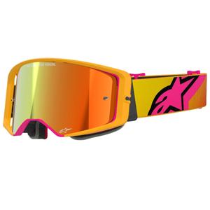 Alpinestars Supertech Corp motocross naočale žuto-ružičaste boje sa zrcalnim crvenim staklima