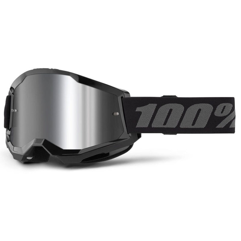 Motokros naočale 100% STRATA 2 Nove crne (srebrni pleksiglas)
