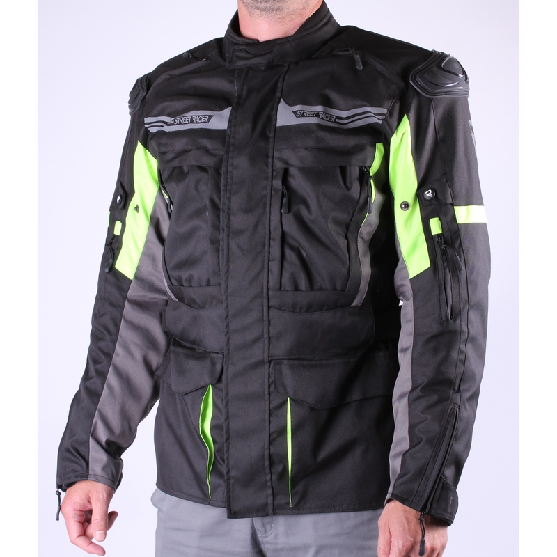 Motociklistička jakna Street Racer Blow Black-Fluo Yellow rasprodaja