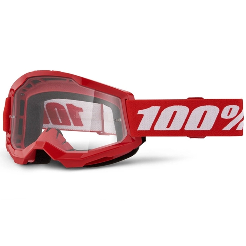 Naočale za motocross 100% STRATA 2 New Red (prozirni pleksiglas)