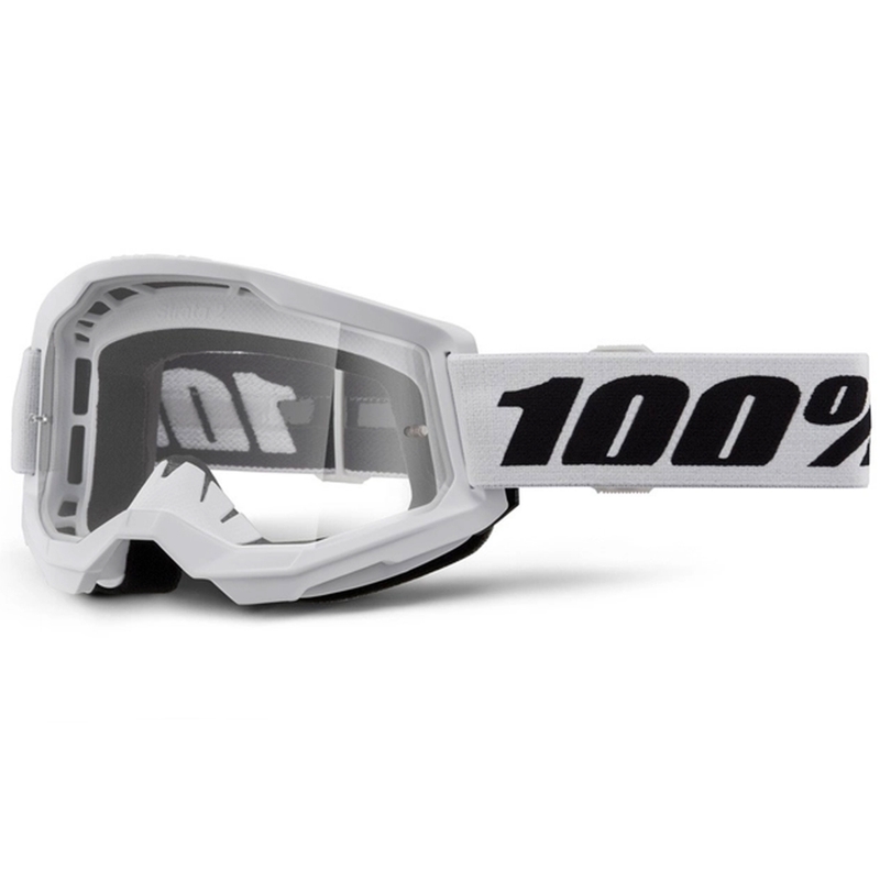 Motokros naočale 100% STRATA 2 Nove bijele (prozirni pleksiglas)