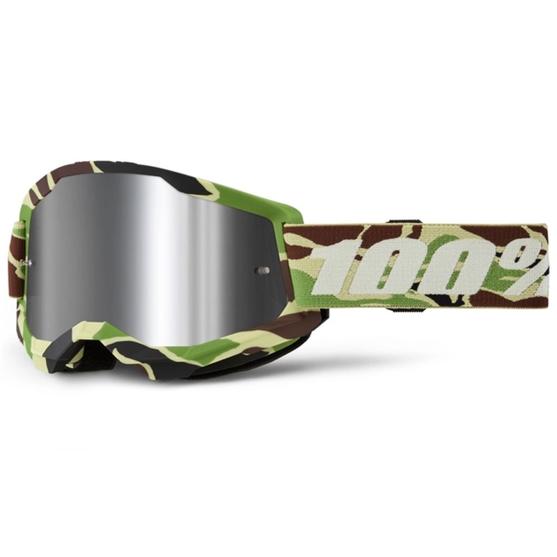 Motokros naočale 100% STRATA 2 New War Camo zelene (srebrni pleksiglas)