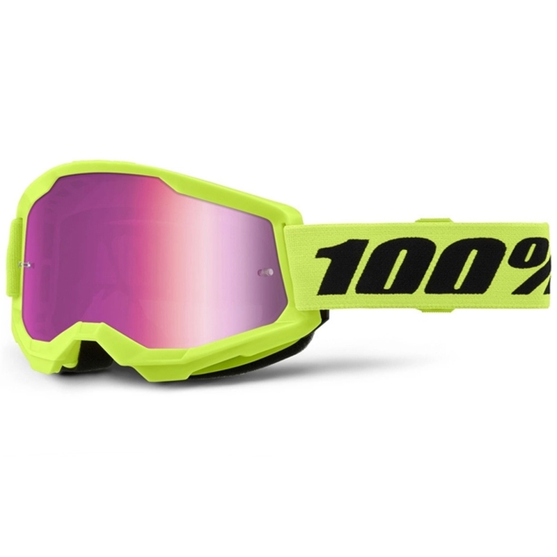 Motokros naočale 100% STRATA 2 Nove fluo žute (roza pleksiglas)