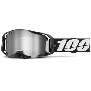 Motocross naočale 100% ARmatic crne sa srebrnim zrcalnim pleksiglasom