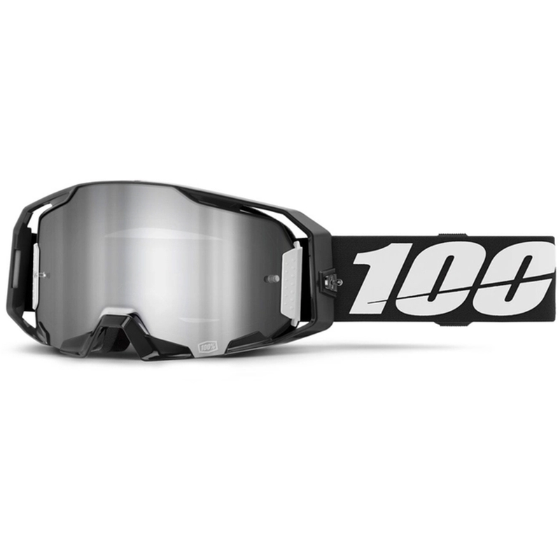 Motocross naočale 100% ARmatic crne sa srebrnim zrcalnim pleksiglasom