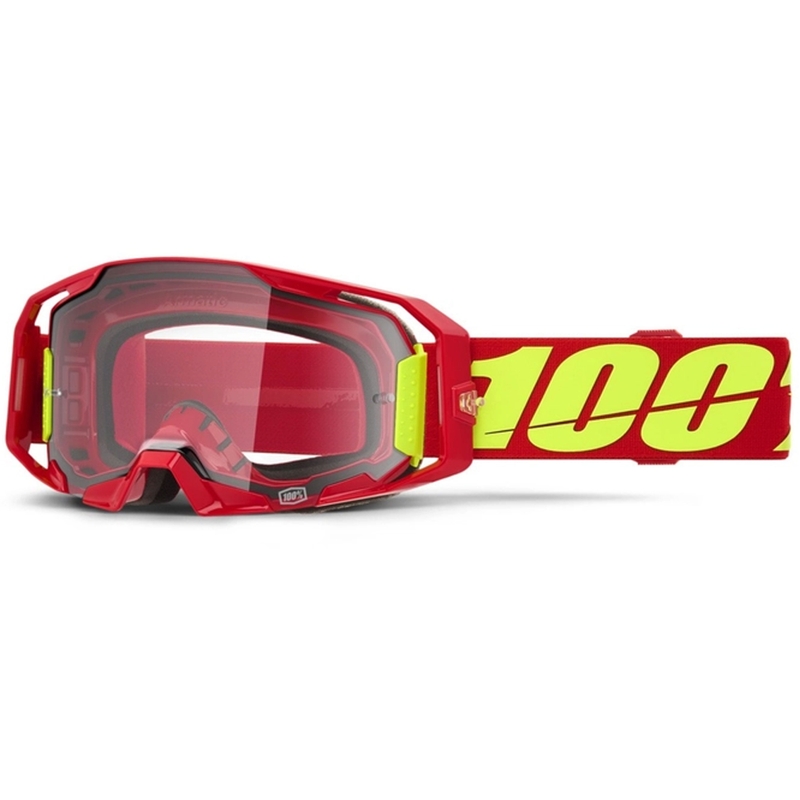 Motocross naočale 100% ARmatic crvene s prozirnim pleksiglasom