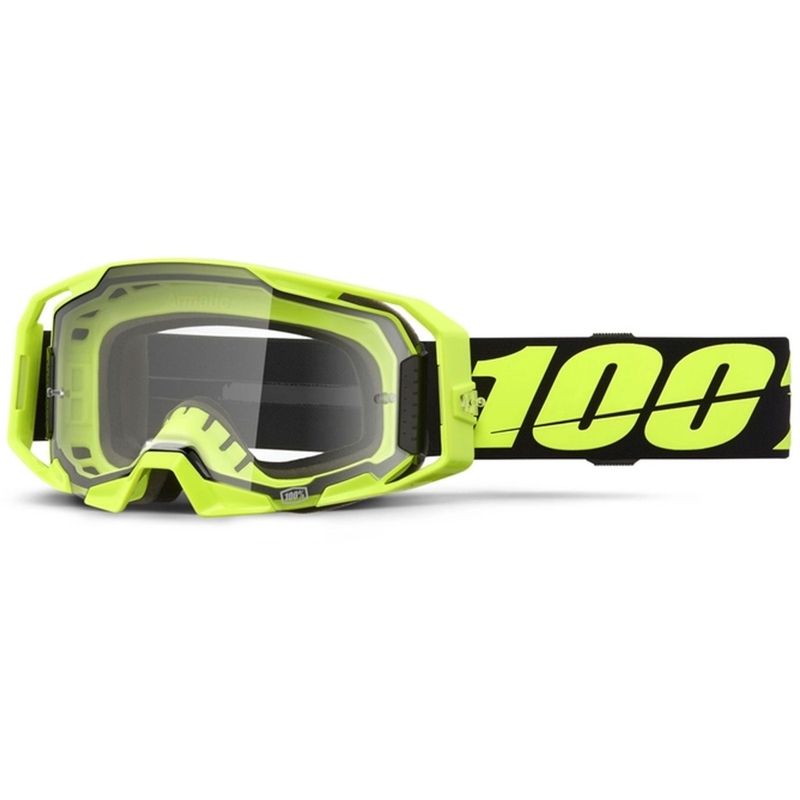 Naočale za motocross 100% ARmatic Neon Yellow s prozirnim pleksiglasom