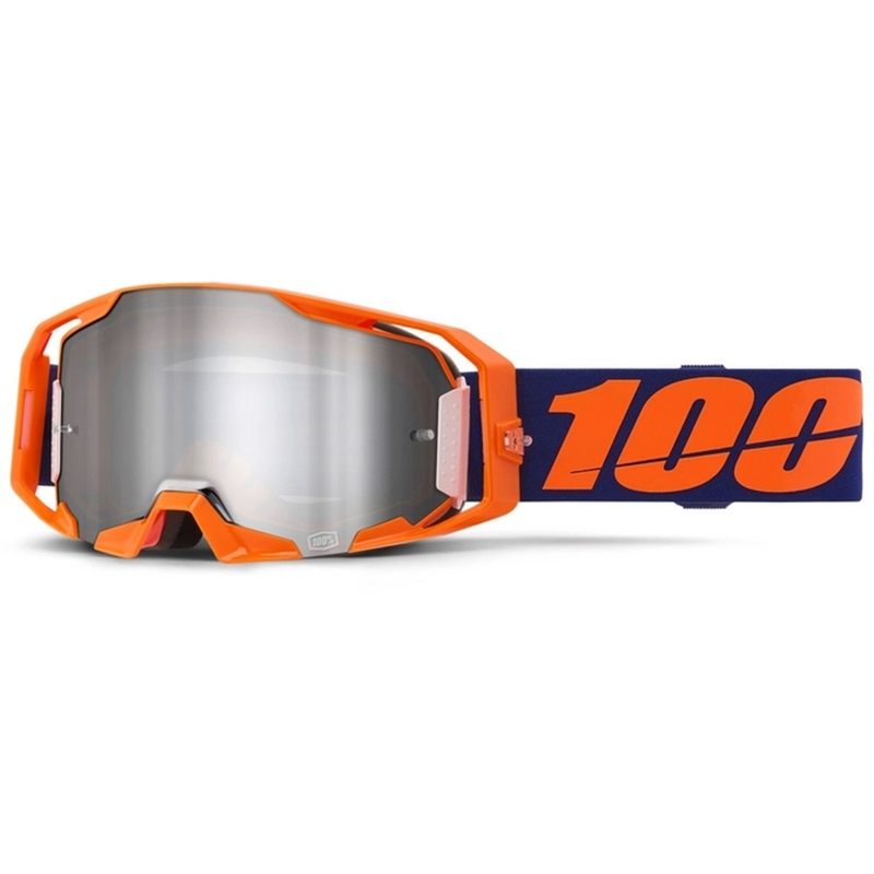 Naočale za motocross 100% ARmatic Neon Orange sa srebrnim ogledalom od pleksiglasa