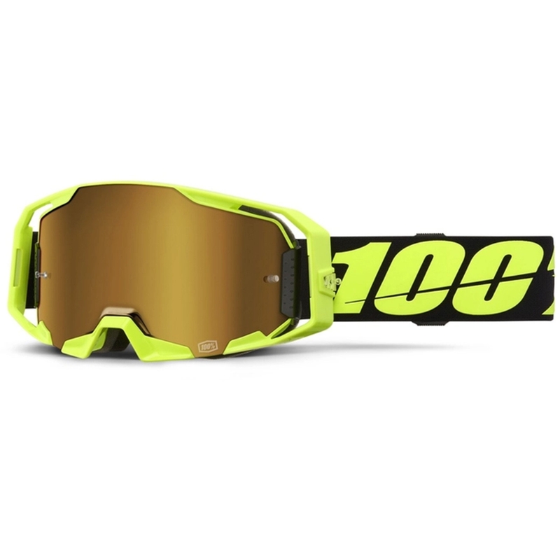 Naočale za motocross 100% ARmatic Neon Yellow sa zlatnim pleksiglasom