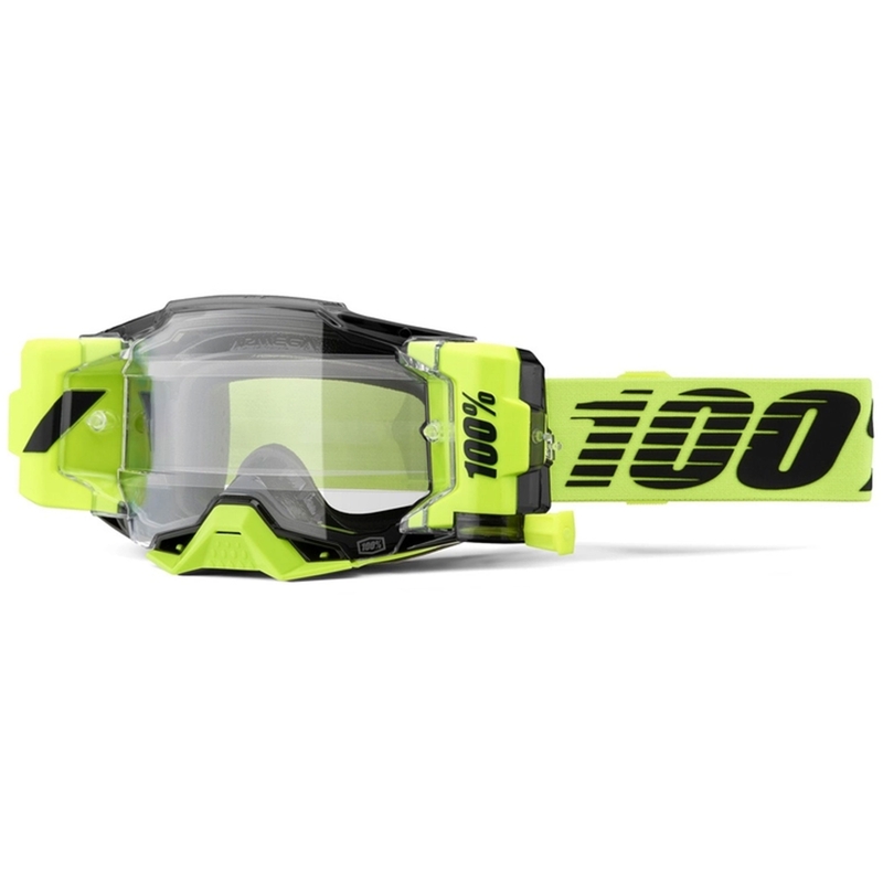 Motocross naočale 100% - USA Armega Forecast fluo zelene (prozirno staklo)