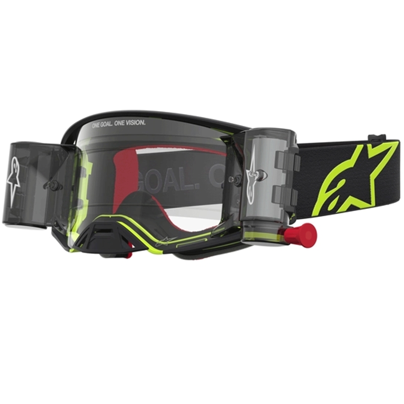 Alpinestars Supertech Firma motocross naočale crno-fluo žute s prozirnim pleksiglasom