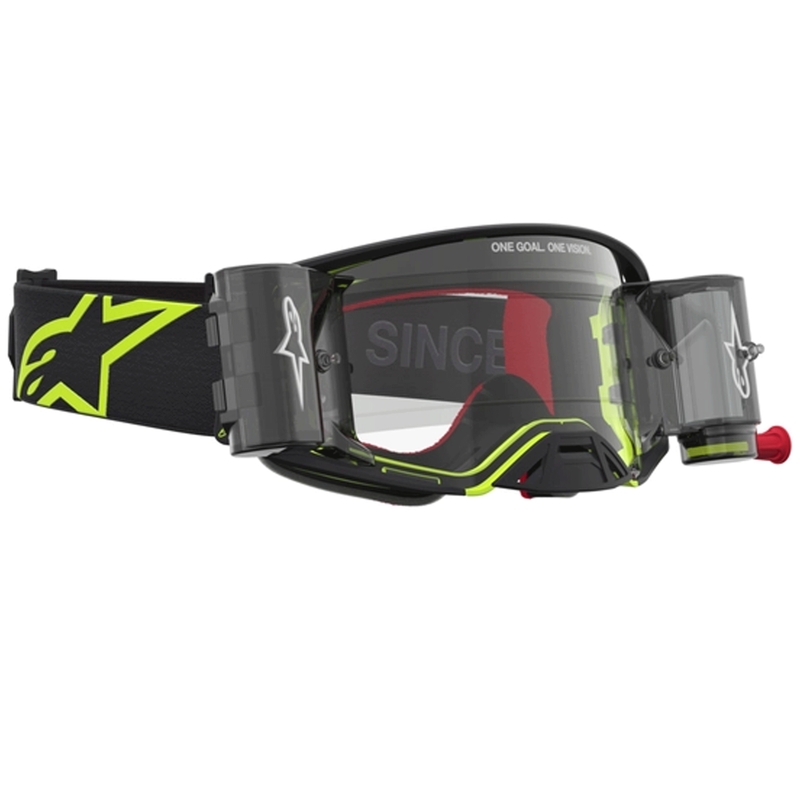 Alpinestars Supertech Firma motocross naočale crno-fluo žute s prozirnim pleksiglasom