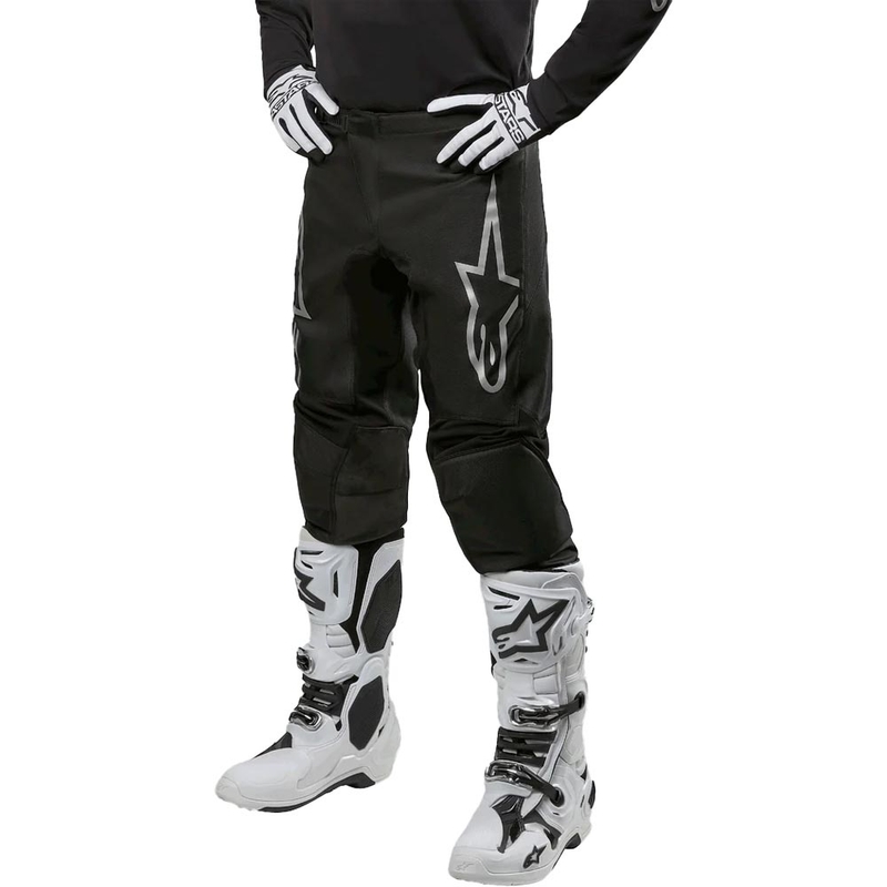Alpinestars Fluid Graphite motocross hlače crno-srebrne
