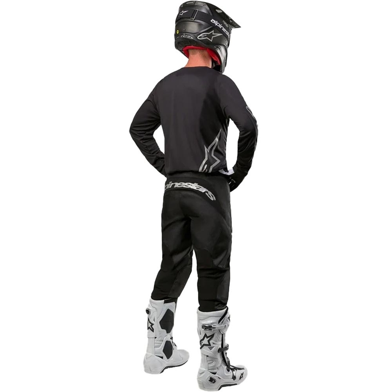 Alpinestars Fluid Graphite motocross hlače crno-srebrne