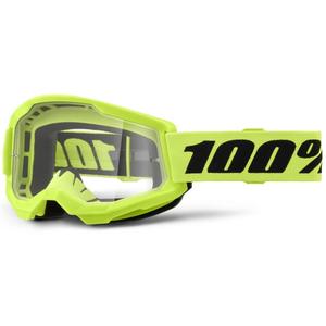 Dječje motocross naočale 100% STRATA 2 neon žute (prozirni pleksiglas)