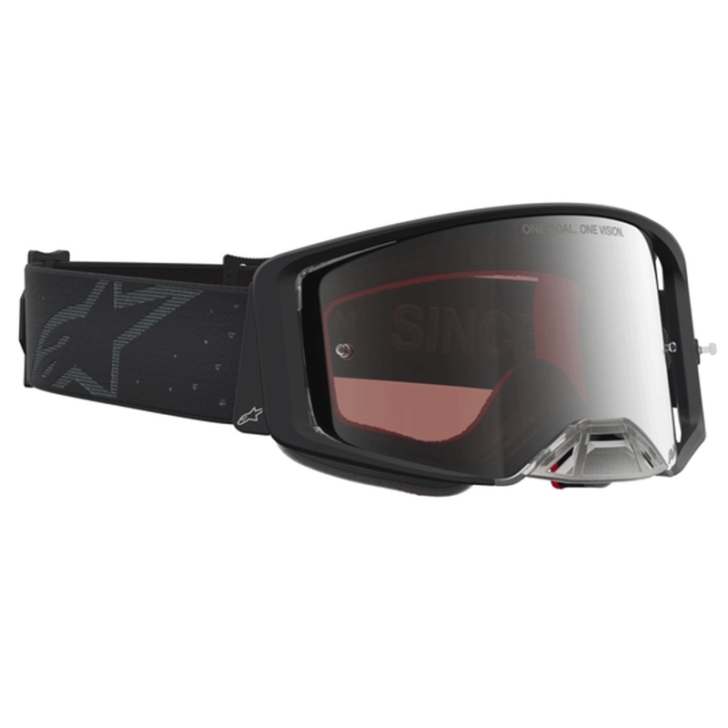 Alpinestars Supertech Cloak motocross naočale crne s ogledalom od srebrnog pleksiglasa